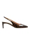 Gianvito Rossi Christina Sling 55mm Animal-print Pumps In Black