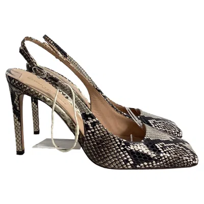GIANVITO ROSSI CHRISTINA SNAKE EMBOSSED SQUARE TOE PUMPS IN ANIMAL PRINT LEATHER