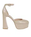 Gianvito Rossi Leather Sandal With Iconic Ribbon Buckle In Nude