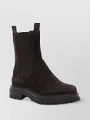 Gianvito Rossi Chunky Sole Suede Ankle Boots In Brown