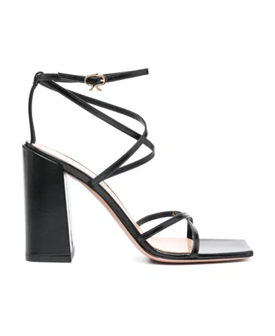 GIANVITO ROSSI CLASP SQUARE HEAD HIGH-HEELED SANDALS