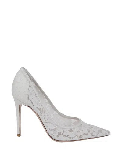 Gianvito Rossi Claudia Floral-lace Pointed-toe Heeled Pumps In White