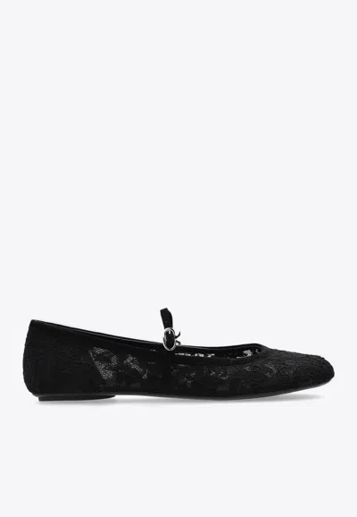 GIANVITO ROSSI CLAUDIA LACE BALLET FLATS