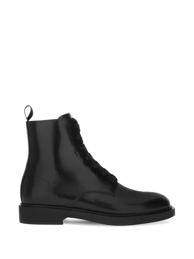 Gianvito Rossi Claudio Lace-up Boots In Black