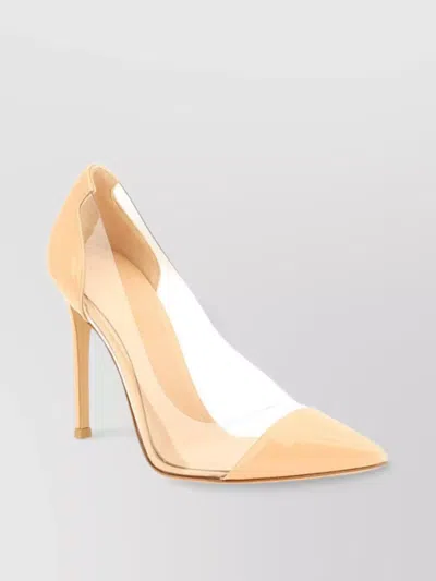 Gianvito Rossi Clear Panel Pointed Toe Stiletto Heel Pumps In Neutral