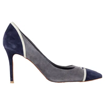 Gianvito Rossi Color-block Pumps In Grey And Blue Suede In Multi