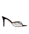 Gianvito Rossi 85mm Shiny Leather And Suede Pointed-toe Mules Sandals In Black