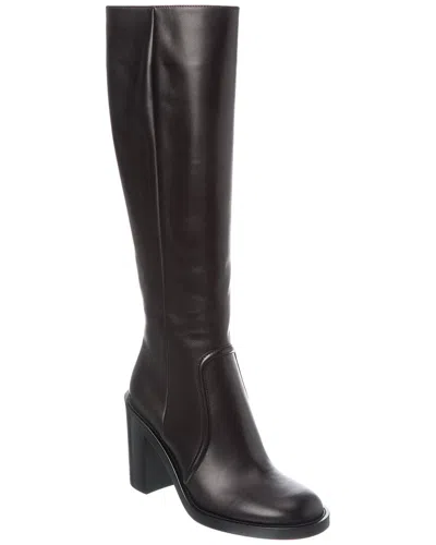 Gianvito Rossi Connor 85 Leather Knee-high Boot In Black