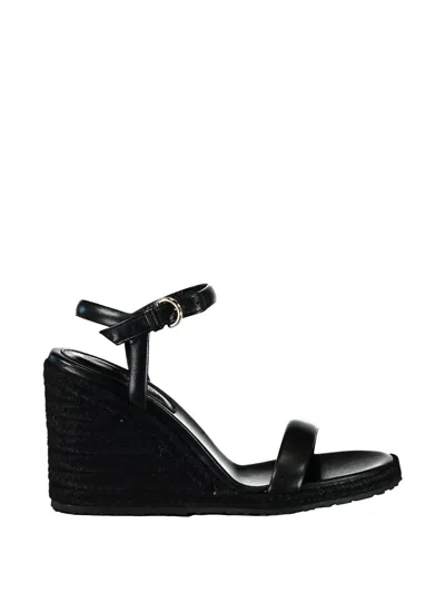 Gianvito Rossi Cord Wedge Sandals In Black