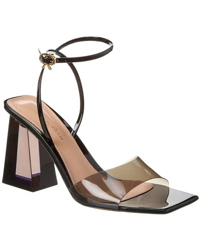 Gianvito Rossi Cosmic 85 Vinyl & Patent Sandal In Black