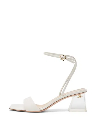Pre-owned Gianvito Rossi Cosmic Ankle-wrap Sandals In White