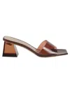 Gianvito Rossi Cosmic Patent Leather Heel Mules In Brown