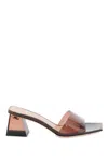 Gianvito Rossi Cosmic Patent Leather Heel Mules In Brown
