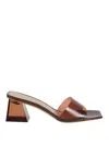 Gianvito Rossi Cosmic Patent Leather Heel Mules In White