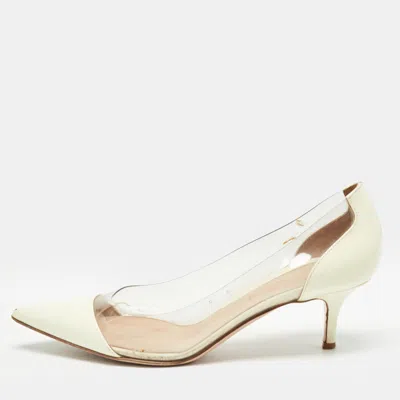 Pre-owned Gianvito Rossi Cream Patent Plexi Pumps Size 38