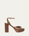 Gianvito Rossi Crepe Ankle-strap Platform Sandals