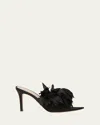 Gianvito Rossi Crepe Feather Pointed-toe Sandals In Nero