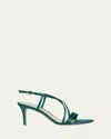 Gianvito Rossi Crepe Satin Crisscross Strappy Stiletto Sandals