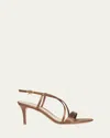 Gianvito Rossi Crepe Satin Crisscross Strappy Stiletto Sandals In Brown
