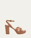 Gianvito Rossi Crisscross Ankle-strap Platform Sandals In Animal Print