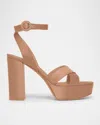 Gianvito Rossi Crisscross Ankle-strap Platform Sandals In Brown