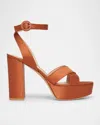 Gianvito Rossi Crisscross Ankle-strap Platform Sandals In Praline