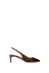 Gianvito Rossi Christina Sling 55mm Animal-print Pumps In Brown
