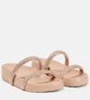 Gianvito Rossi Embellished Platform Slides In Pink