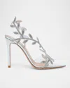 GIANVITO ROSSI CRYSTAL BRANCH SLINGBACK COCKTAIL SANDALS