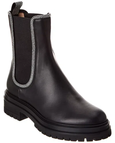 Gianvito Rossi Crystal Chester Leather Boot In Transparent