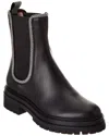 Gianvito Rossi Crystal Chester Leather Boot In Black