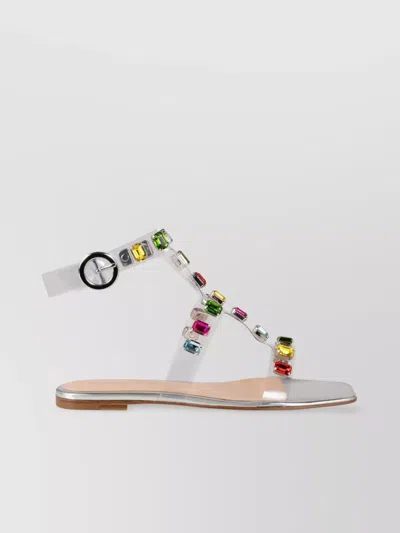 Gianvito Rossi Crystal Clash 05 Gladiator Sandals In Transparent