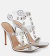 Gianvito Rossi Crystal Crash Embellished Sandals In Trasp+silver