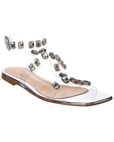 Gianvito Rossi Crystal Crash Leather & Vinyl Sandal In Silver