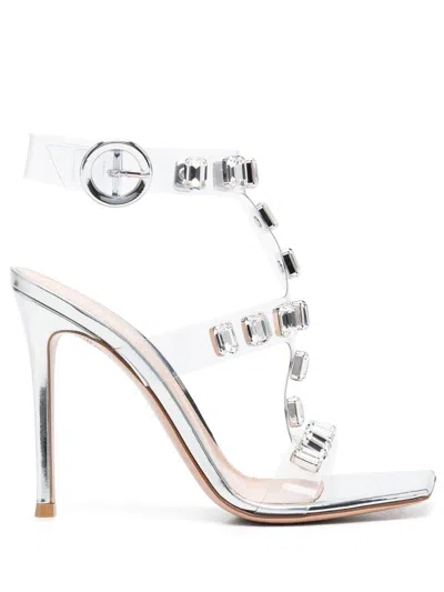 Gianvito Rossi Crystal Crash In Silver