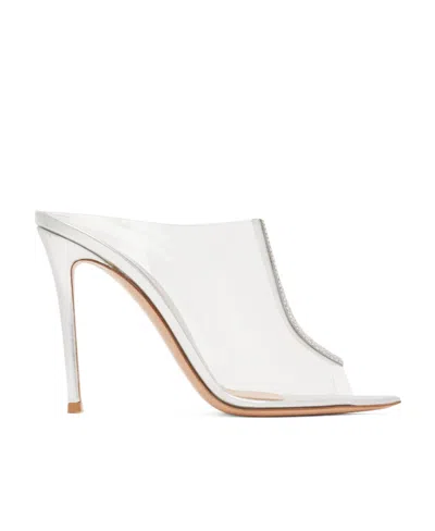 Gianvito Rossi Crystal Decorative Details High-heeled Sandals In White