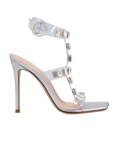 Gianvito Rossi Crystal-embellished 105mm Sandals In Gray