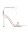Gianvito Rossi Montecarlo Crystal-embellished Suede And Satin Sandals In White