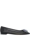 Gianvito Rossi Crystal-embellished Ballet Flats In Black