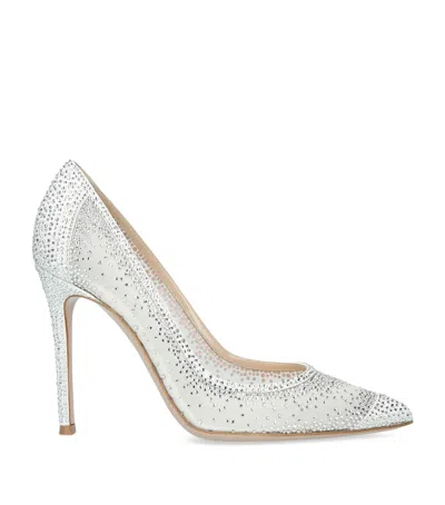 Gianvito Rossi Crystal-embellished Rania Pumps 105 In Silver