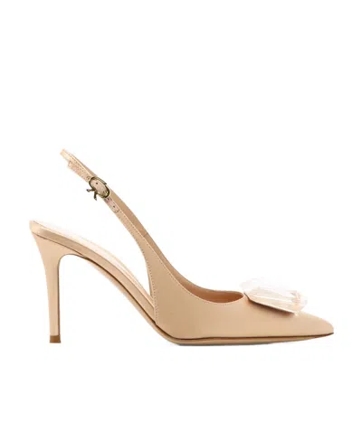Gianvito Rossi Crystal Embellished Slingback Pumps