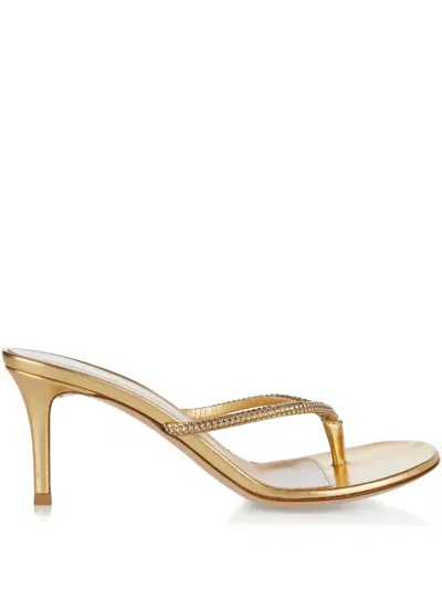 Gianvito Rossi Crystal-embellished Thong Sandals In Gold