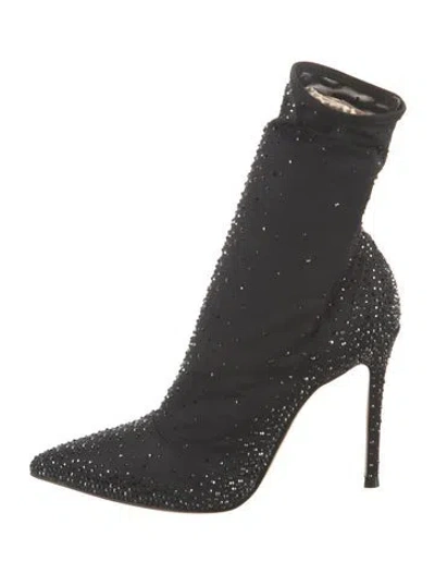 Pre-owned Gianvito Rossi Crystal Embellishments Boots In Black