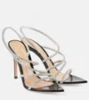 GIANVITO ROSSI CRYSTAL ETTIE LEATHER SANDALS