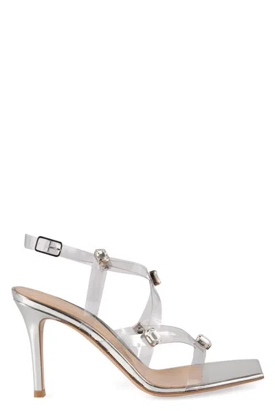 Gianvito Rossi Crystal Fever Heeled Sandals In Metallic
