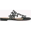 Gianvito Rossi Crystal Flavia 05 Sandal In Black Leather