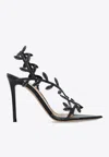 Gianvito Rossi Flavia Crystal-embellished Leather And Pvc Sandals In Black