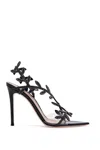 Gianvito Rossi Flavia Crystal-embellished Leather And Pvc Sandals In Black
