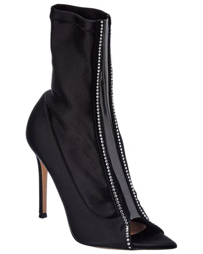 Gianvito Rossi Crystal Hiroko 105 Lycra & Vinyl Bootie In Black