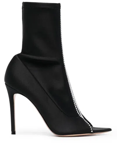 Gianvito Rossi Hiroko Embellished Pointed Toe Boots In Black